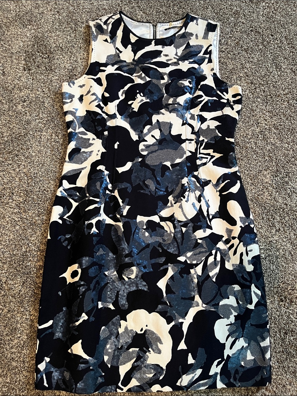 Elie Tahari STUNNING Sleeveless Dress Sheath  Cotton Sequins